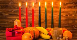Kwanzaa Fruits and candels
