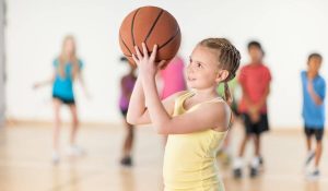 Little girl with basketball